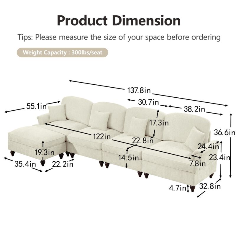 Webfur Mid-Century Modern L-Shaped Sectional Sofa image number 9