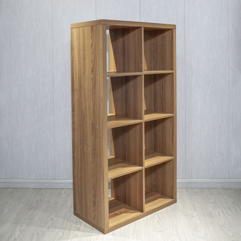 Streamdale 8-Cube Organizer Storage Bookcase, Walnut Color