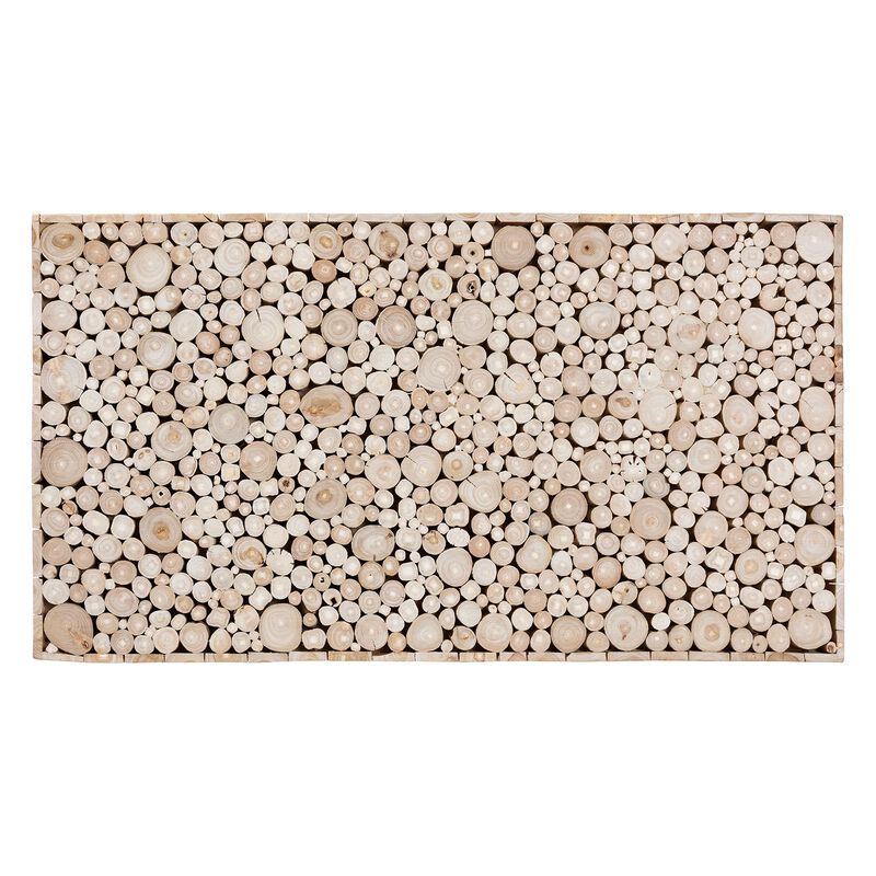 Bali & Pari Grayson Bohemian Natural Teak Wood Coffee Table with Unique Repurposed Wood Logs