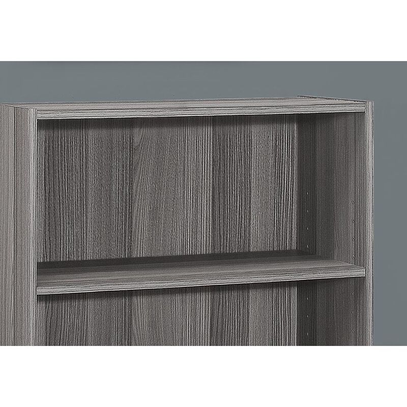 ="Bookshelf, Bookcase, 4 Tier, 36""H, Office, Bedroom, Grey Laminate, Transitio