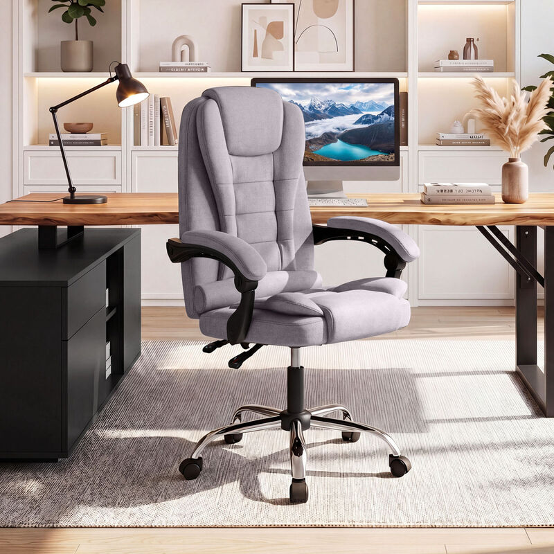 Ergonomic Executive Office Chair High Back with Armrests and Leather Seat image number 2
