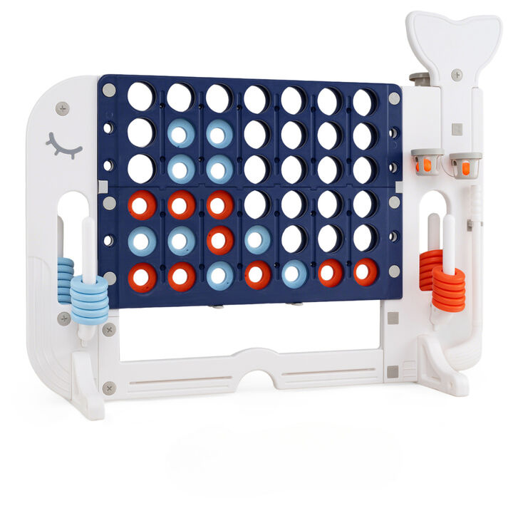 Jumbo 4 to Score Game Set with Ring Toss for Kids and Backyard Play