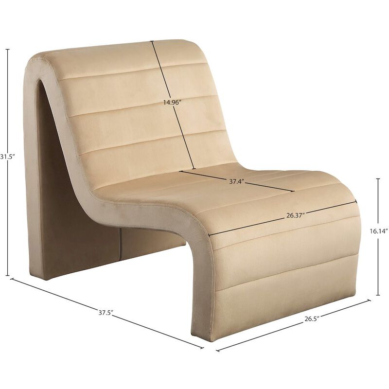 Meridian Furniture Ivy Camel Velvet Accent Chair