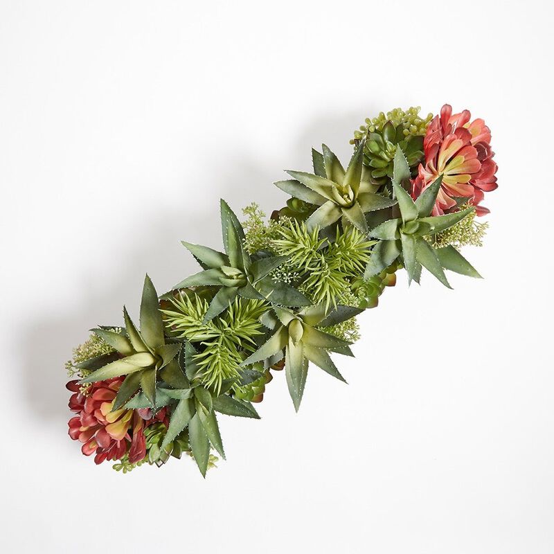 Rectangular Artificial Succulent Arrangement, Natural Planter image number 3