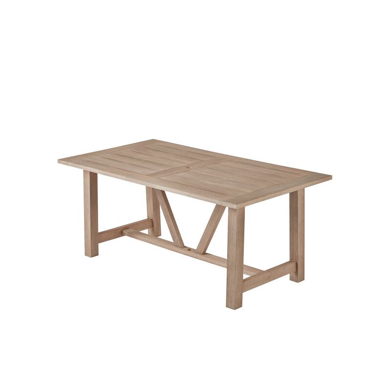 Best Quality Furniture Outdoor Patio Dining Table - Rectangular Light Oak Acacia Wood Frame Table