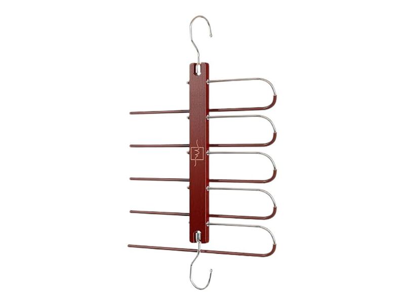 2-Pack Pants Hangers | European Beechwood Scarf & Jean Hangers for Closet Storage image number 0