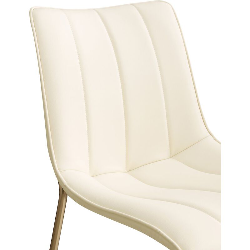 Meridian Furniture Isla Cream Vegan Leather Dining Chair, Set of 2