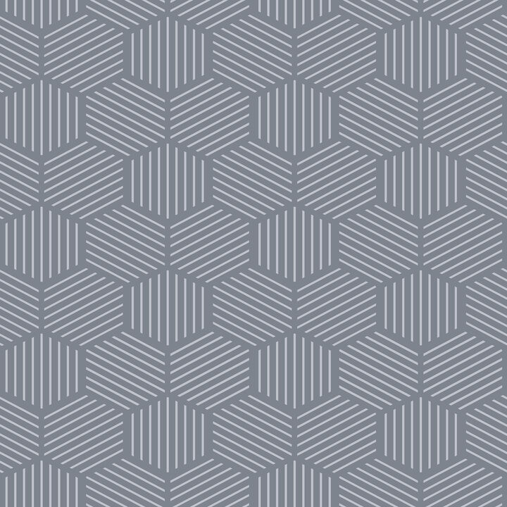 Striped Hexagonal Mosaic Peel and Stick Wallpaper