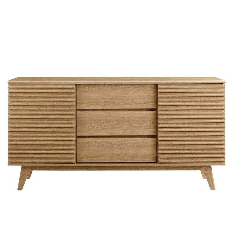 Wooden Sideboard Buffet Cabinet with Storage for Dining Room, Oak image number 0