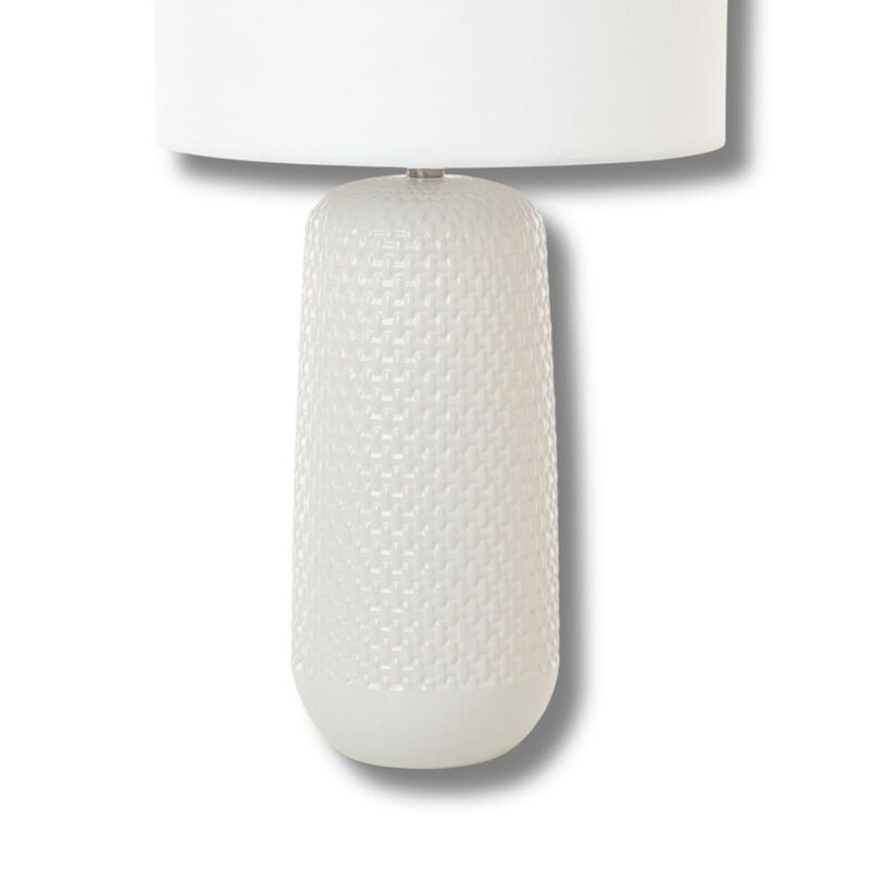 Lux Lighting Marlin 30 White Ceramic Table Lamp, (Set of 2)