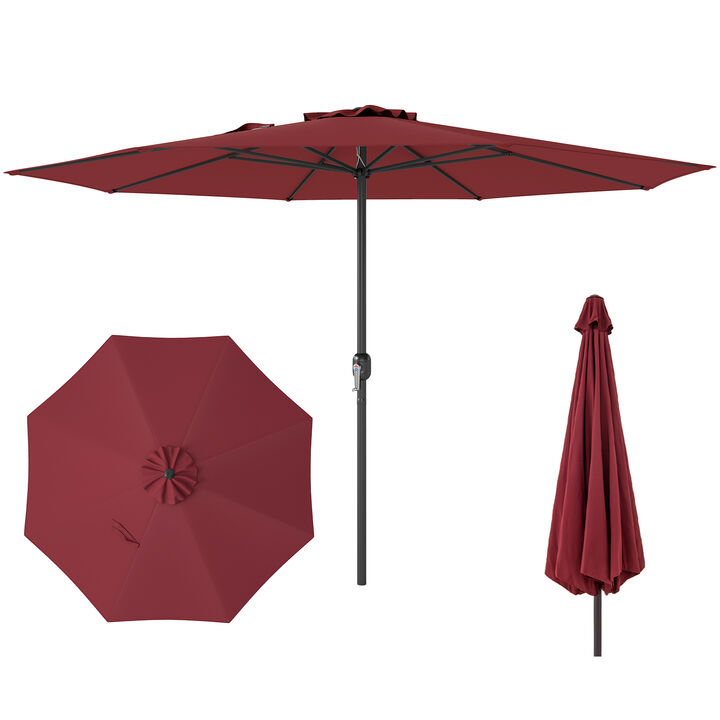 Patio Umbrella with Easy Crank Handle and 8 Sturdy Ribs for Durable Outdoor Shade