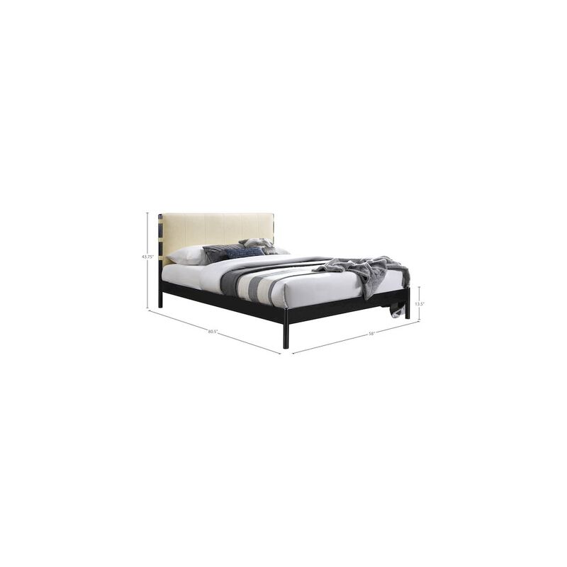 Meridian Furniture Abigail Cream Vegan Leather Full Bed
