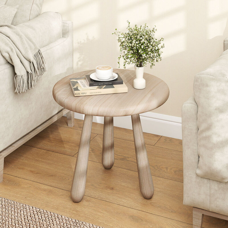 Sturdy Mahogany Wood Side Table for Outdoor Use with Thickened Top-Natural image number 5