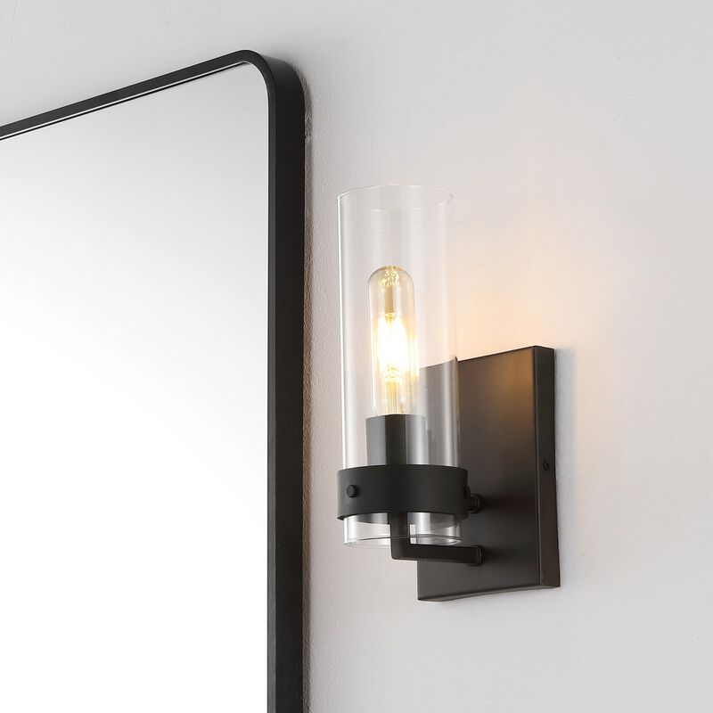 Harper Coastal Minimalist Iron/Glass LED Sconce (Set of 2)