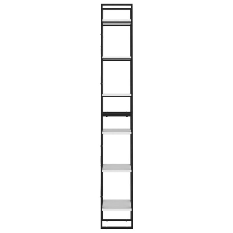 vidaXL 6-Tier Book Cabinet White 15.7x11.8x82.7 Engineered Wood