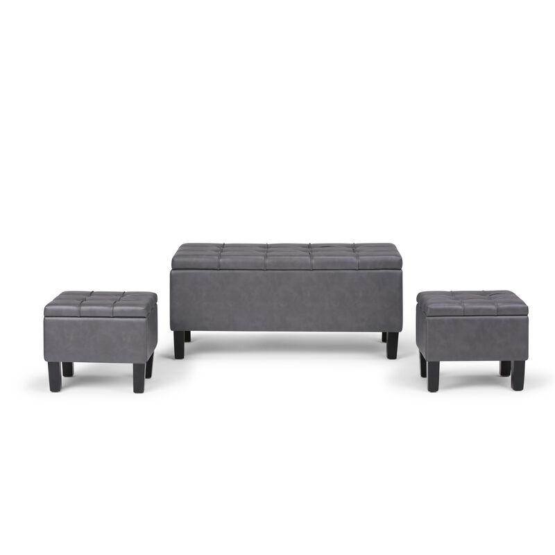 Simpli Home Dover 3 Piece Storage Ottoman image number 1