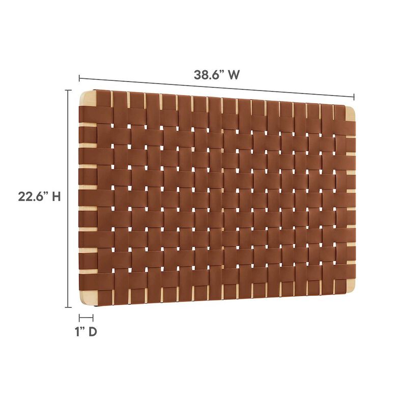 Sparta Weave Wall-Mount Vegan Leather Twin Headboard image number 3