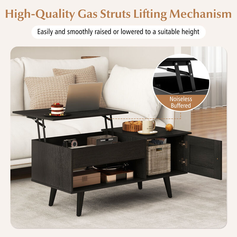 Lift Top Coffee Table with Storage and Hidden Compartment image number 8