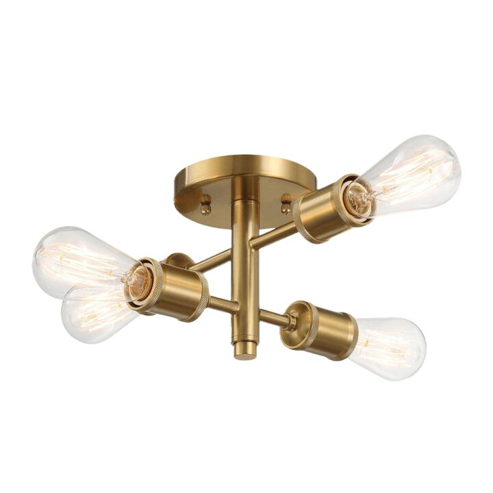 ELEMENT ACE Retro Four-Light Semi Flush Mount Ceiling Pendant Fixture Suitable for Hallway Kitchen Bedroom Living Room Indoor Home Lighting 11"W &times; 6.5"H