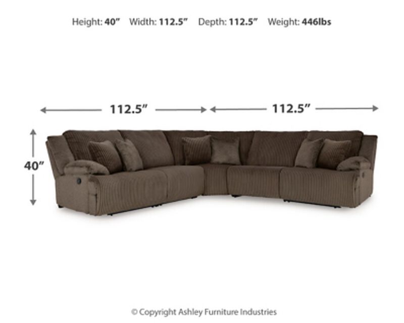 Top Tier 5-Piece Reclining Sectional image number 2