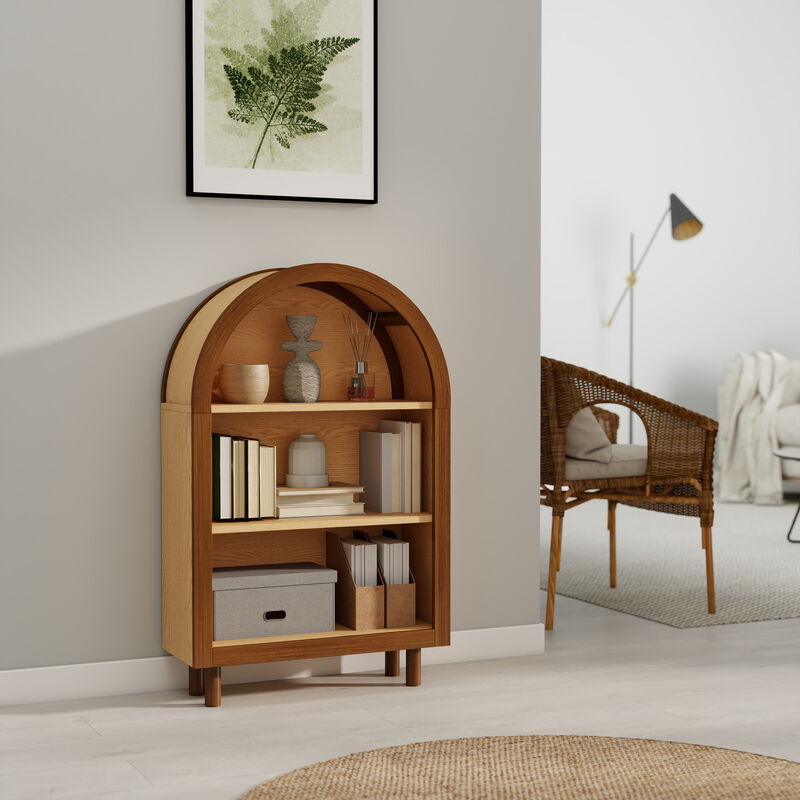 Lusog Arched Small Bookcase Storage Cabinet image number 1