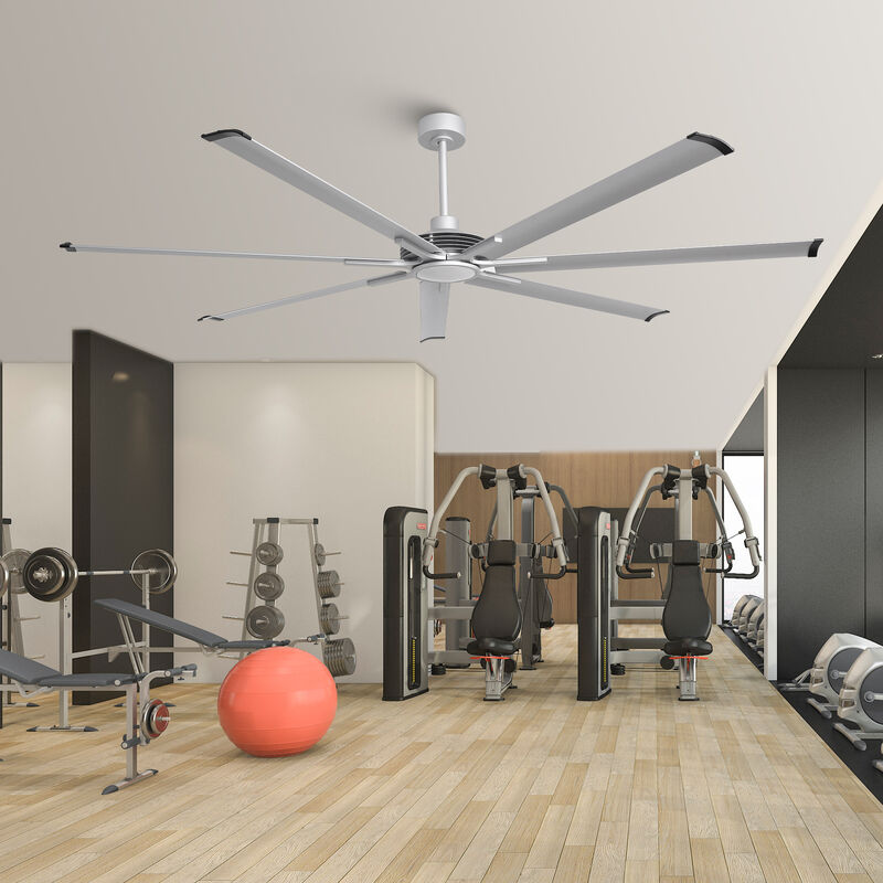 84" Modern Industrial 7-Blade Ceiling Fan with Dimmable LED Light, 6-Speed DC Motor, Remote Control