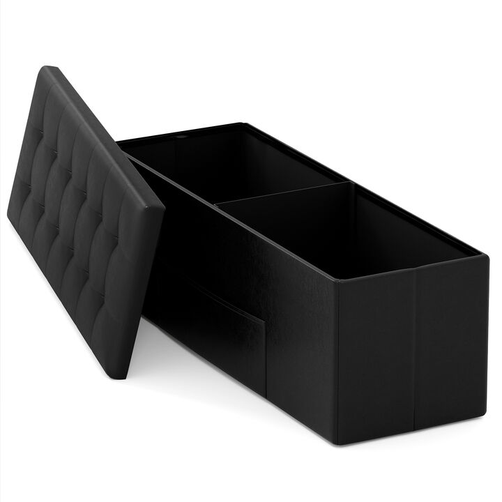 Multi-Use Folding Ottoman Bench with Storage and Footrest