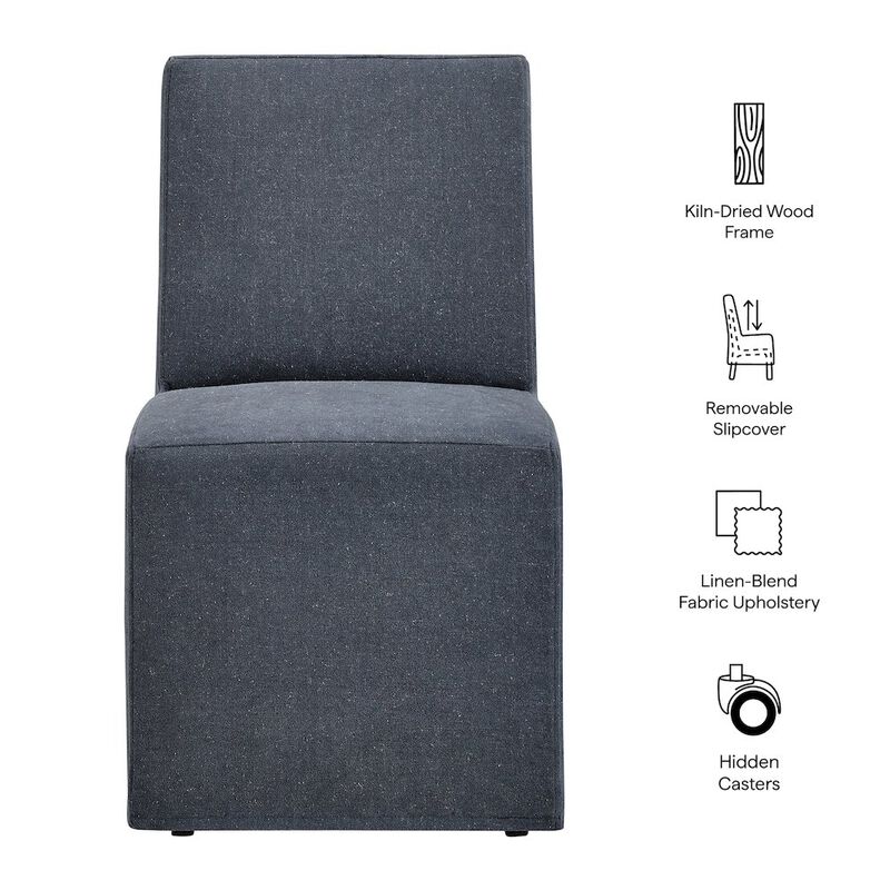 Tessera Upholstered Linen-Blend Slipcovered Dining Chair image number 2