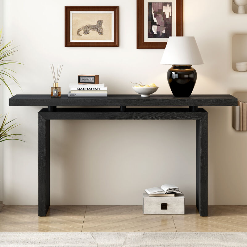Merax Modern Simple Style Ash Veneer Console Table
