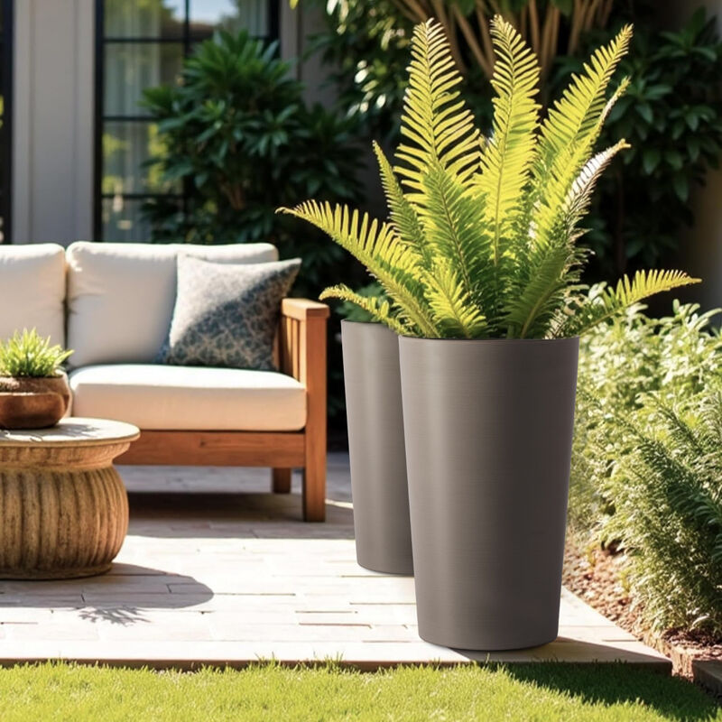 WOW PIONEER Modern Tall Planter Boxes Indoor Outdoor Medium Large Plants Porch Patio Garden Balcony Home Decor image number 7
