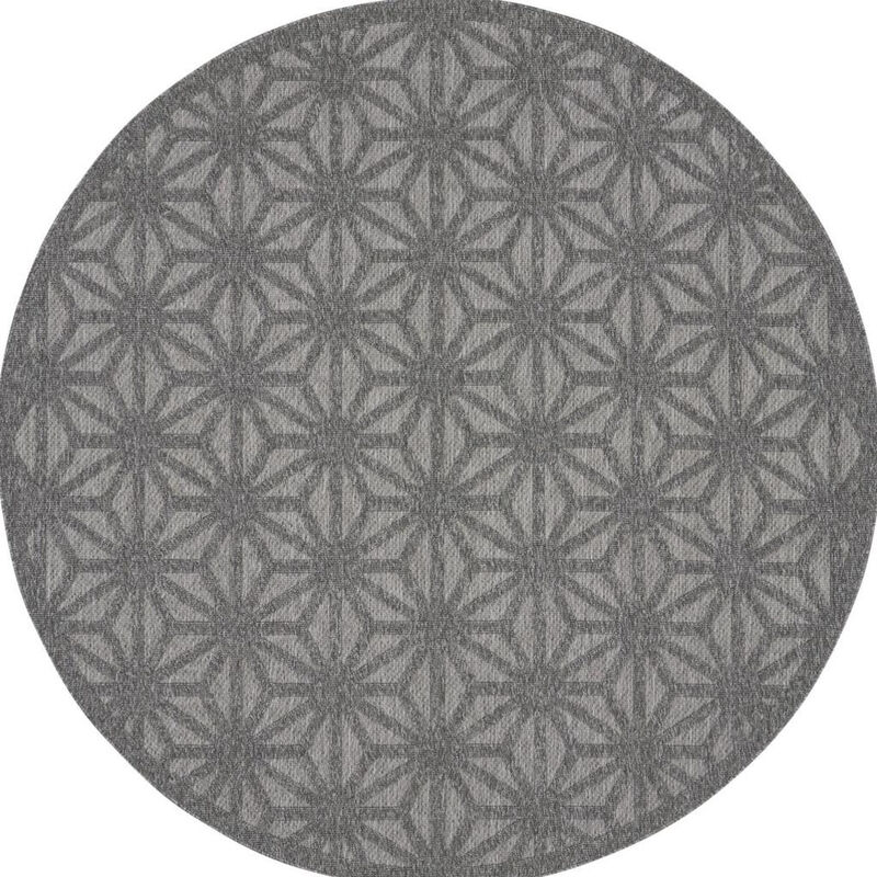 HomeRoots Round Geometric Indoor Outdoor Area Rug image number 0