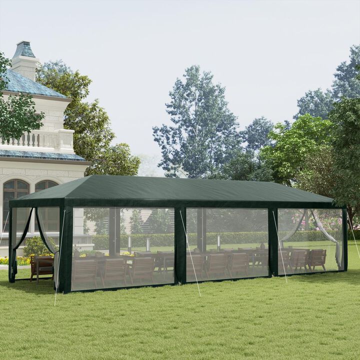 Hivvago 10x28 Outdoor Party Tent Wedding Canopy with Sidewalls