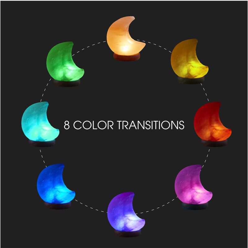 Loft Lyfe Naiya Moon Salt Lamp 8 Color Modes
