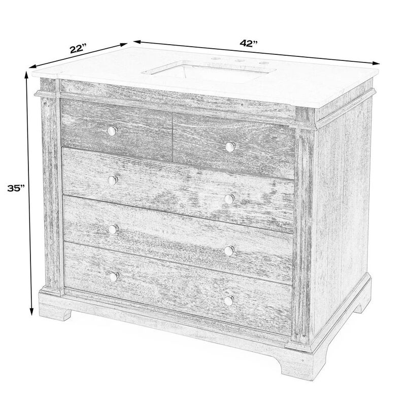 Butler Specialty Company Rachelle 42 Single Natural Bathroom Vanity Set, Light Brown