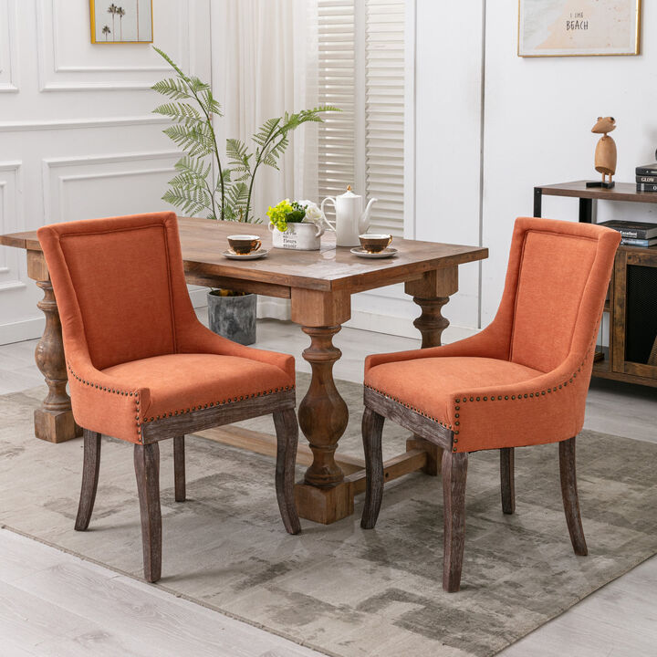 Streamdale Set of 2 Ultra Side Dining Chairs, Orange