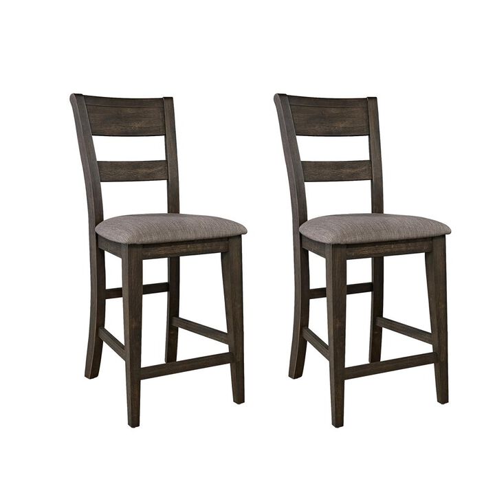 Liberty Furniture Double Bridge Splat Back Counter Chair (RTA)-Set of 2 in Dark Chestnut