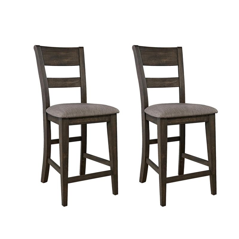 Liberty Furniture Double Bridge Splat Back Counter Chair (RTA)-Set of 2 in Dark Chestnut image number 0