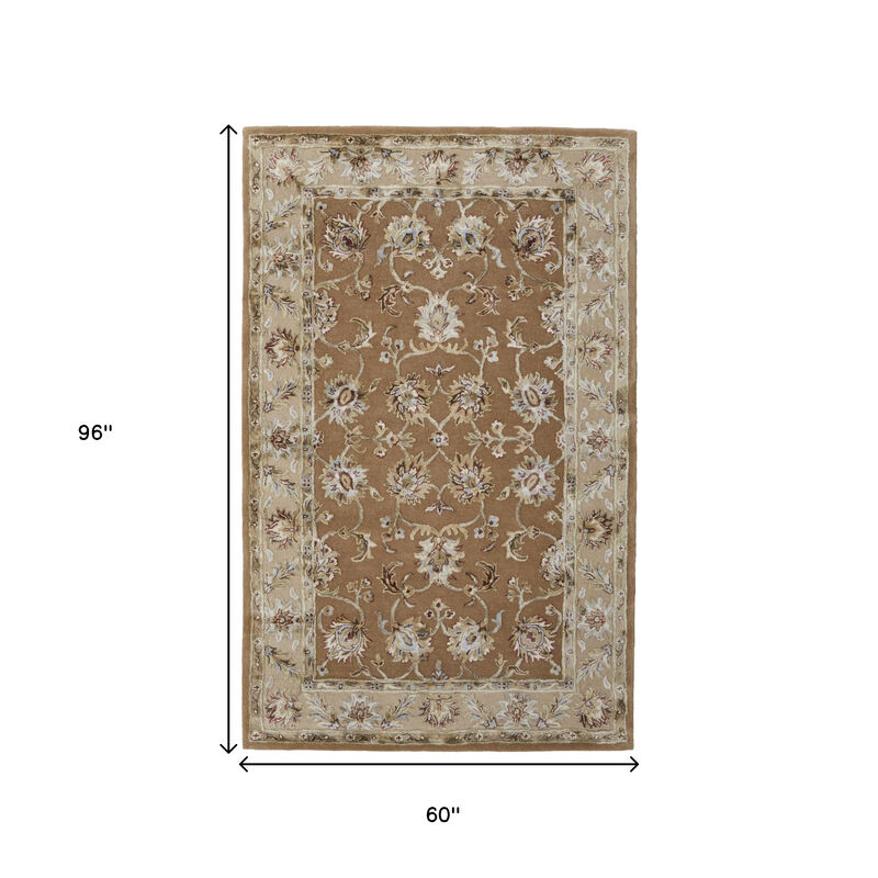 HomeRoots Floral Hand Tufted Area Rug image number 5