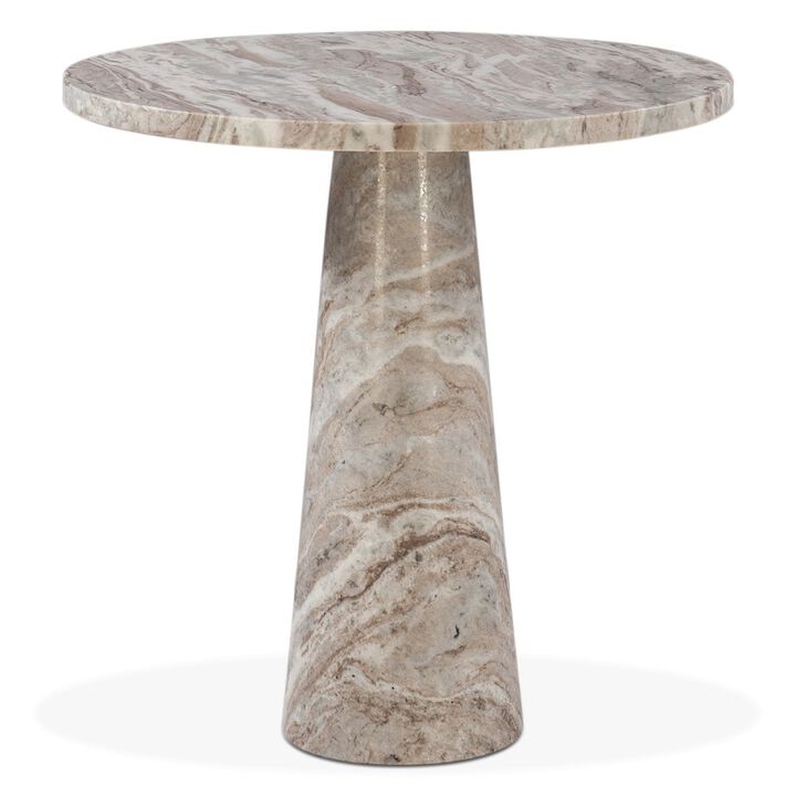 World Interiors Giza 30" Round Dining Table in Brown Toronto Marble