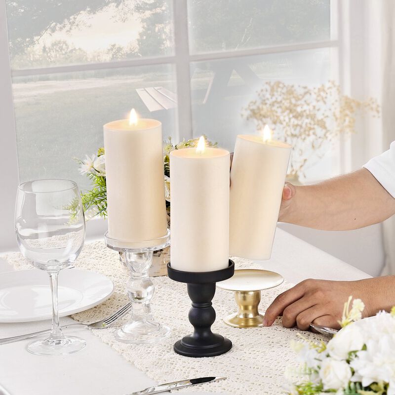 3 Pack Unscented Pillar Candles 65 Hours Long Burning Christmas