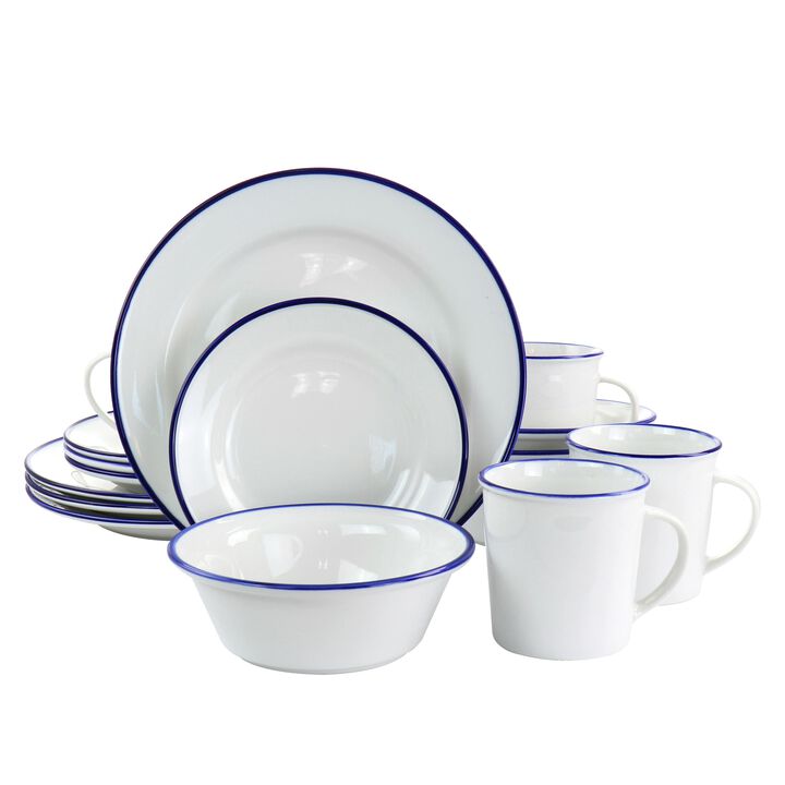 Martha Stewart Fine Ceramic 16 piece Dinnerware Set in White