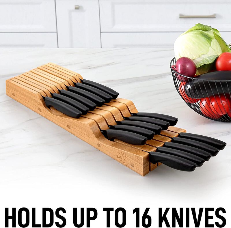Bamboo Edge-Protecting Knife Organizer Block Holds Up To 11 Knives image number 6