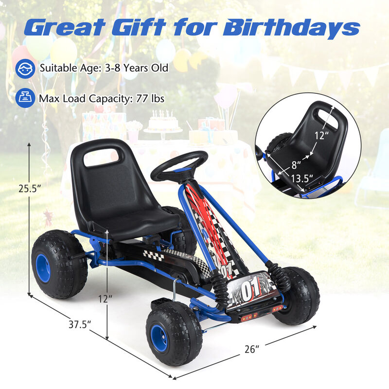4 Wheel Pedal Go Kart for Kids with Adjustable Seat and All Terrain Wheels image number 2