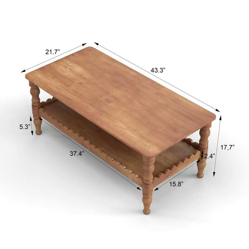 Duplu Vintage Rectangle Coffee Table image number 9