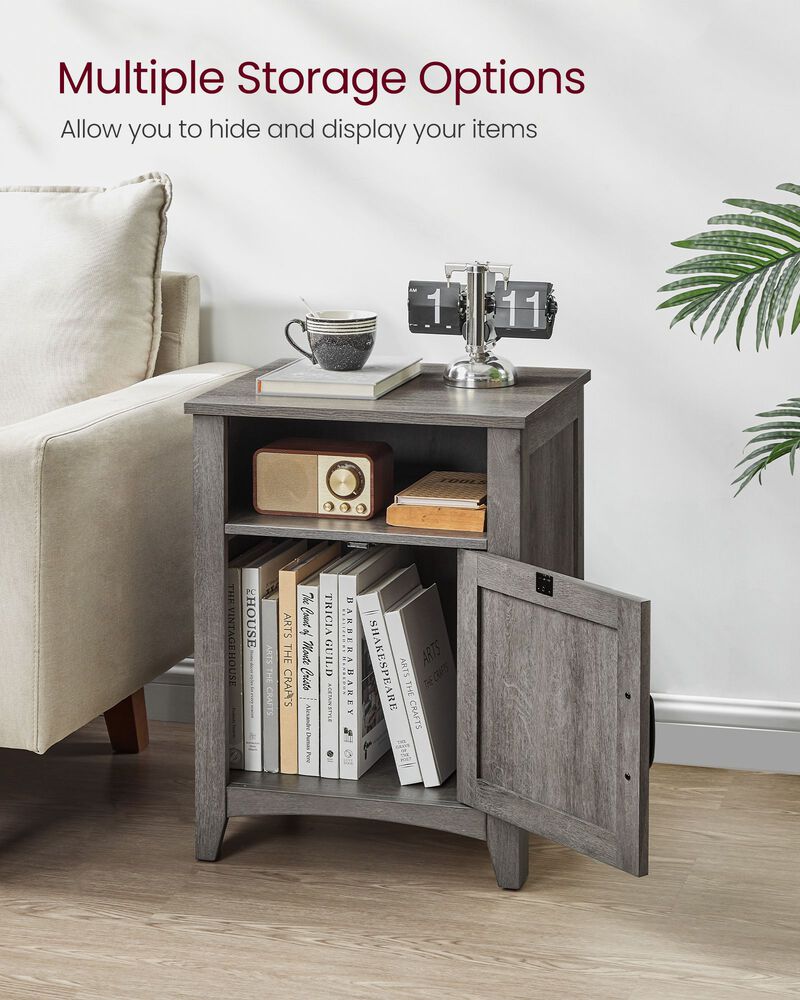 Farmhouse Nightstand with Barn Door Design for Rustic Bedroom Decor image number 3