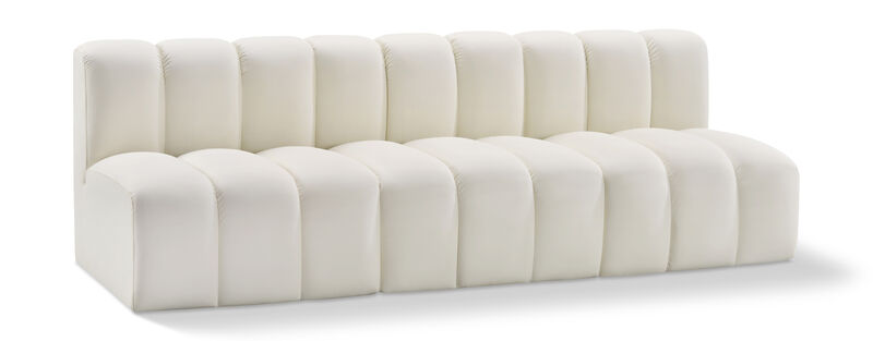 Meridian Furniture Arc Cream Vegan Leather Modular Sofa. image number 0