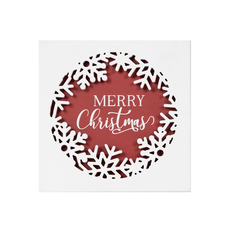 MDF Wood Merry Christmas Plaque for Seasonal Home Accent