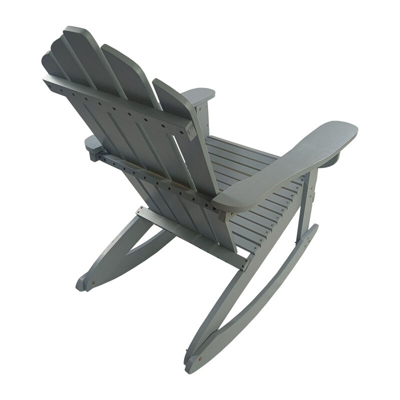 Streamdale Reclining Wooden Outdoor Rocking Adirondack Chair, Walnut image number 6