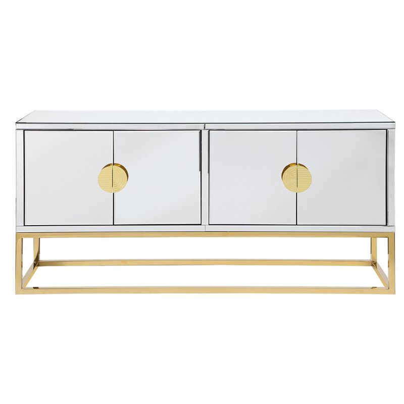 Best Master Furniture Tadala 64 Mirrored with Gold Leg Sideboard