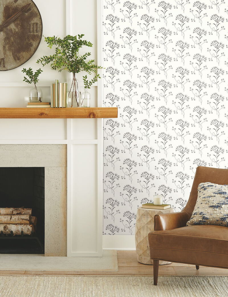 Magnolia Home Wildflower Black & White Peel & Stick Wallpaper image number 1